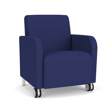 Lesro Siena Lounge Reception Guest Chair w/ Front Casters, 27 in W 29.5 in L 32.5 in H SN1101